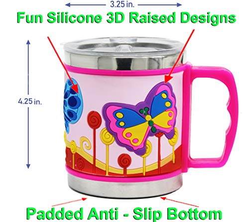 Stainless Steel Kids Mugs - BPA Free 10 oz Childrens Cup, Coffee