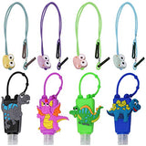 4 Pack Mask Lanyard for Kids Face Mask Lanyards Strap with Double Clips | 4 Kids Hand Sanitizer Travel Size Keychain Carriers 1 fl oz Flip Cap Empty Bottles